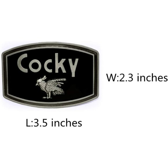 Men's Black/Grey  Cocky Bird Animal Designs Western Cowboy Style Belt Buckles - Picture 5 of 6